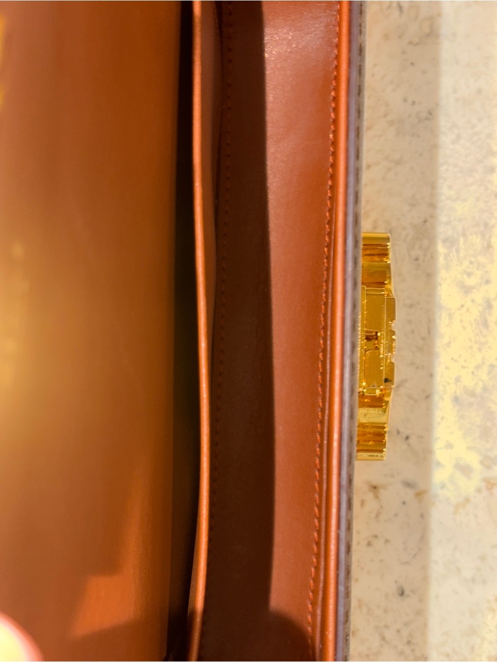 Celine Claude Triomphe shoulder bag in coated canvas and calfskin monogram - Picture 7 of 8